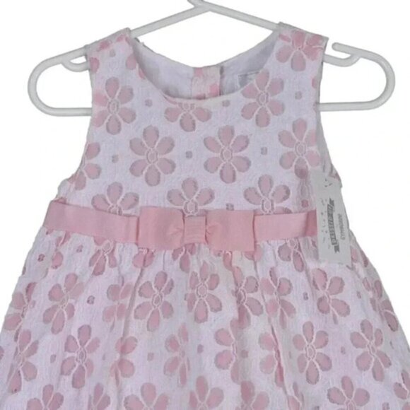 NWT Dressed Up By Gymboree Eyelet Dress  Pink White Tulle Party 12-18M - Picture 2 of 9